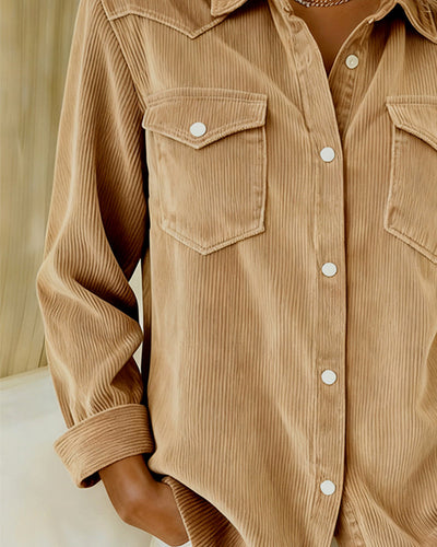 Elena® | Long-Sleeve Shirt with Lapel and Button Placket