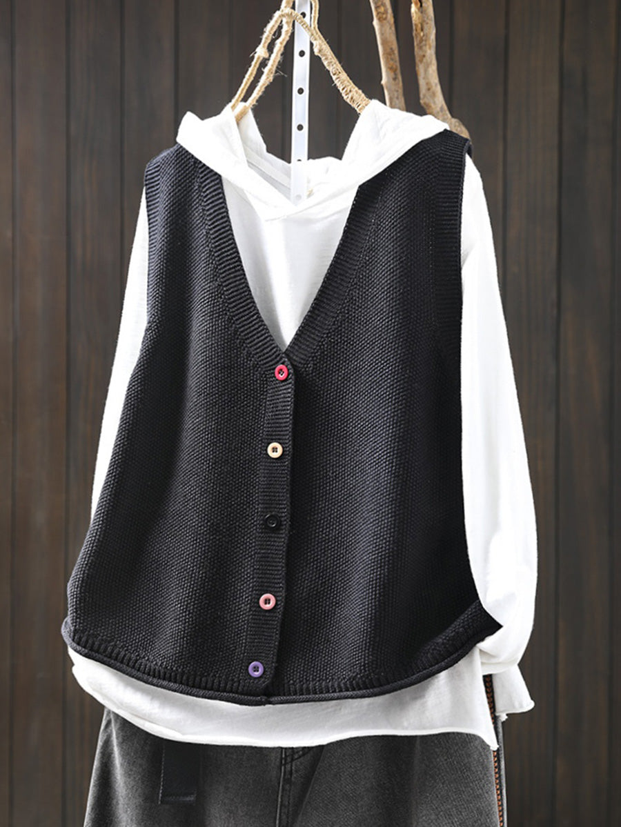 Victoria | Autumn Artistic Pure Colour V-Neck Knitted Cardigan
