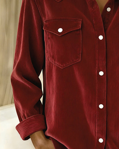 Elena® | Long-Sleeve Shirt with Lapel and Button Placket