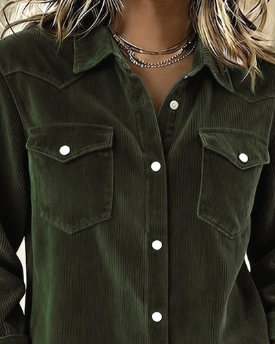 Elena® | Long-Sleeve Shirt with Lapel and Button Placket