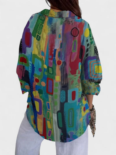 Victoria | Elegant Geometric Pattern Blouse