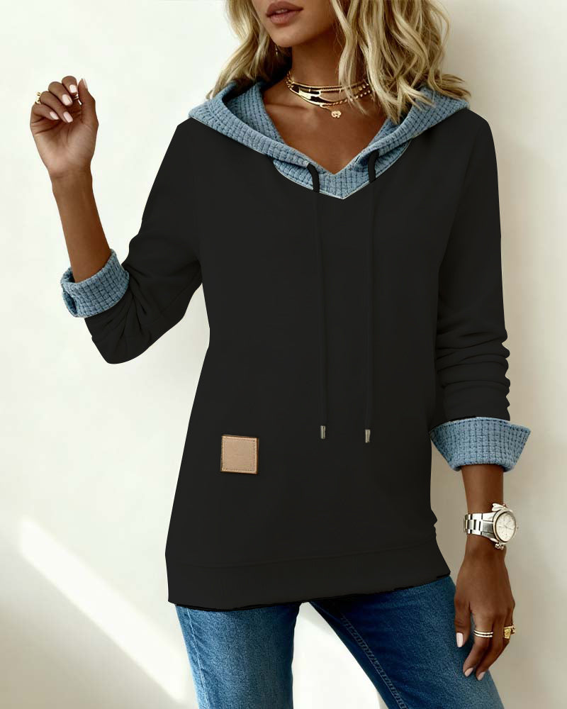 Julia® | Casual Hoodie Sweatshirt with Waffle Inserts