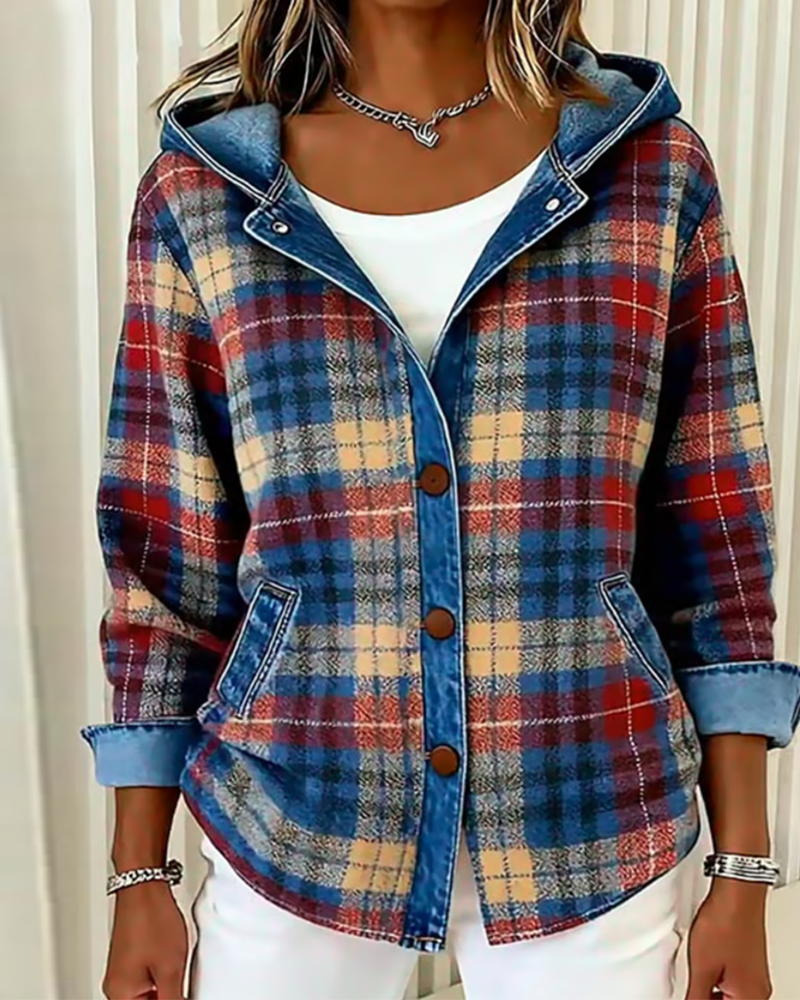 Rosa® | Fashionable Checked Jacket with Hood