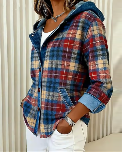 Rosa® | Fashionable Checked Jacket with Hood
