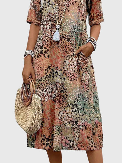 Victoria | Elegant Floral Midi Dress