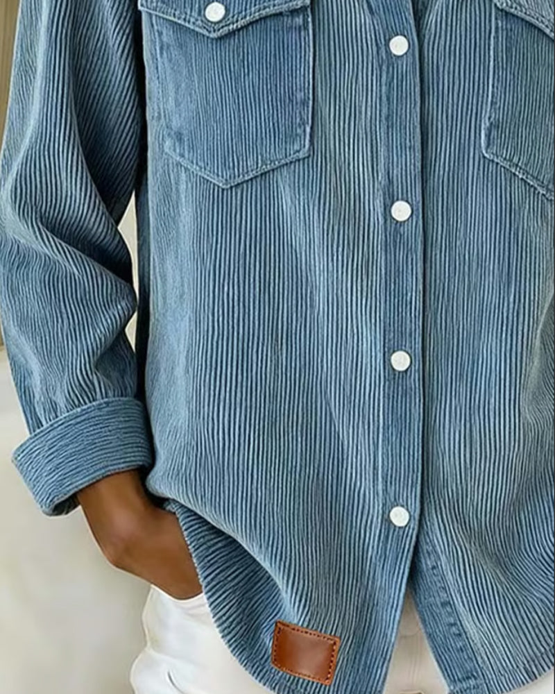 Elena® | Long-Sleeve Shirt with Lapel and Button Placket