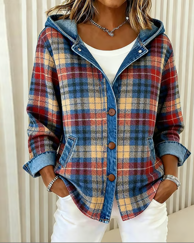 Rosa® | Fashionable Checked Jacket with Hood